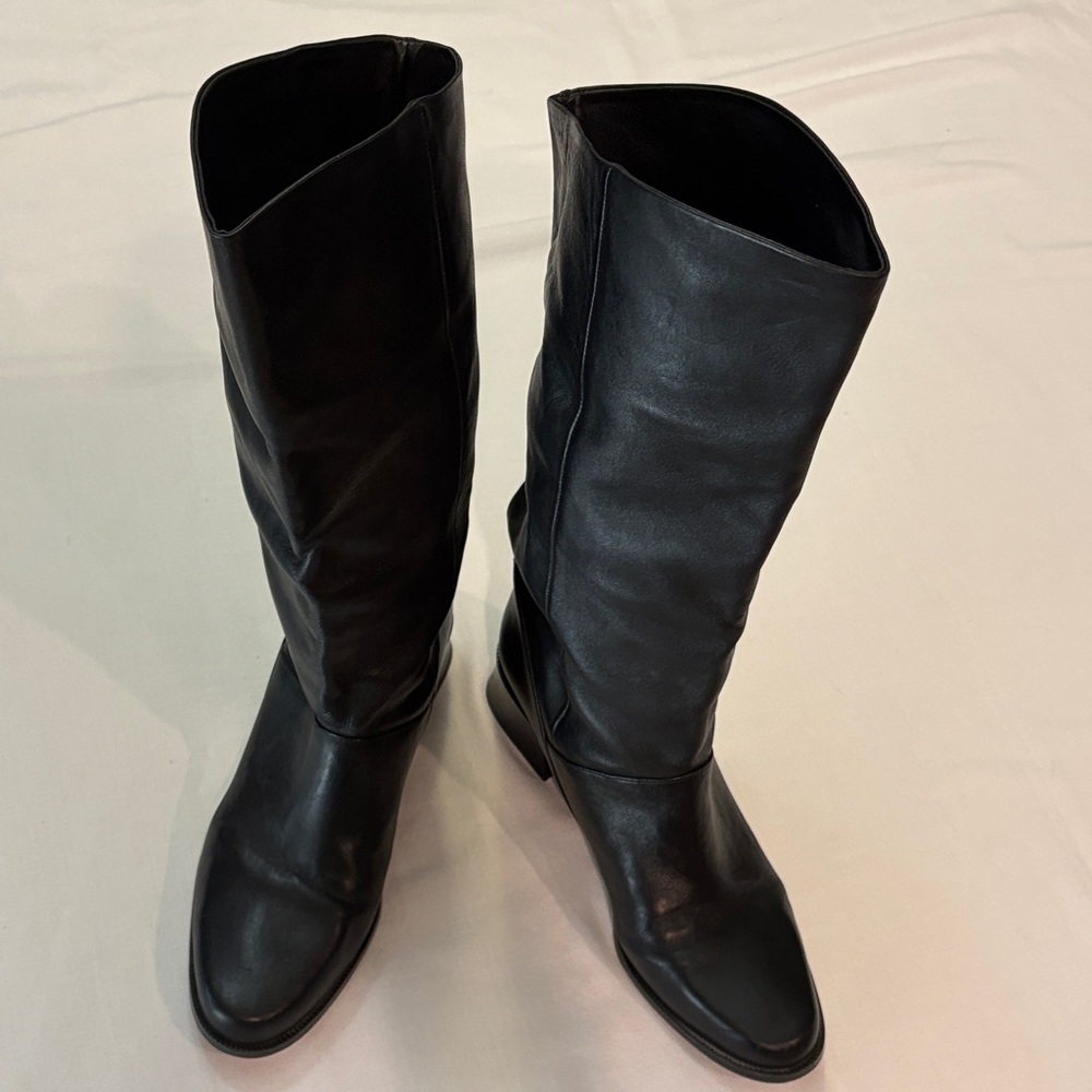 Elegant Black Leather Over the Knee Boots size 10 Nice Boots!